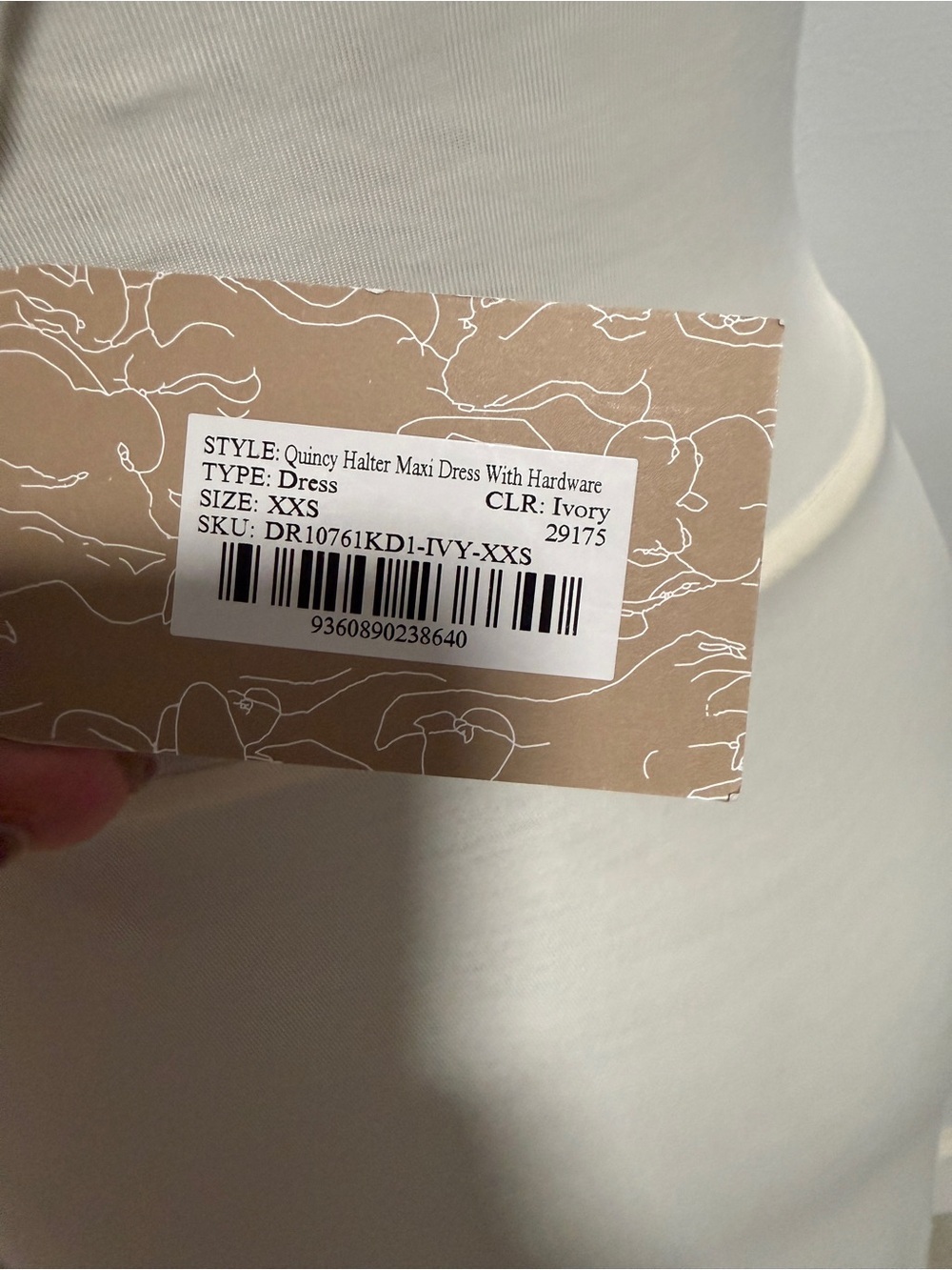 MESHKI Quincy Maxi Dress Women XS White Excellent Gold Hardware Halter - Picture 13 of 15